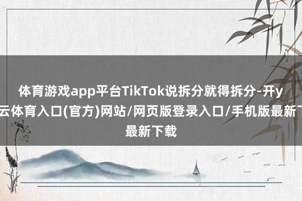 体育游戏app平台TikTok说拆分就得拆分-开yun云体育入口(官方)网站/网页版登录入口/手机版最新下载