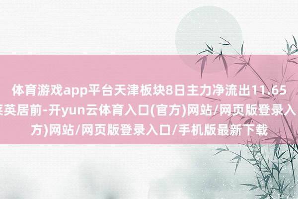 体育游戏app平台天津板块8日主力净流出11.65亿元, 三六零、凯莱英居前-开yun云体育入口(官方)网站/网页版登录入口/手机版最新下载